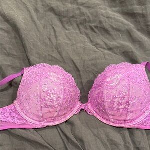 Elegant Pink Lace Bra